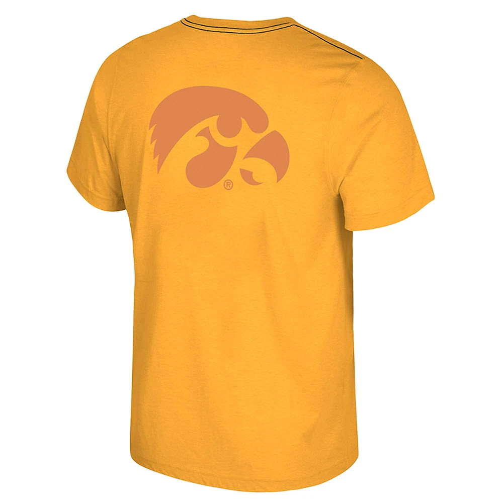 Men's Colosseum Gold Iowa Hawkeyes Dual Logo T-Shirt