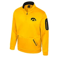 Men's Colosseum Gold Iowa Hawkeyes Mainframe Quarter-Zip Fleece Jacket