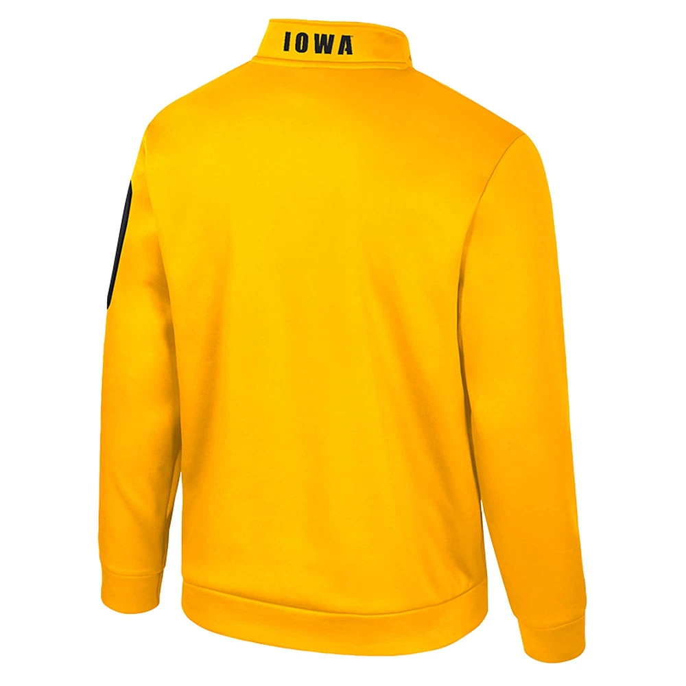 Men's Colosseum Gold Iowa Hawkeyes Mainframe Quarter-Zip Fleece Jacket