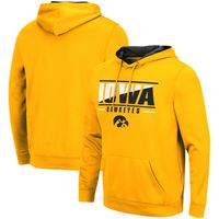 Men's Colosseum Gold Iowa Hawkeyes Slash Stack 2.0 Pullover Hoodie