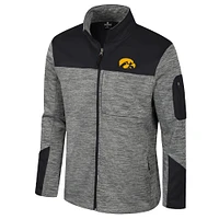 Veste zippée intégrale pour homme Iowa Hawkeyes Colosseum gris/noir