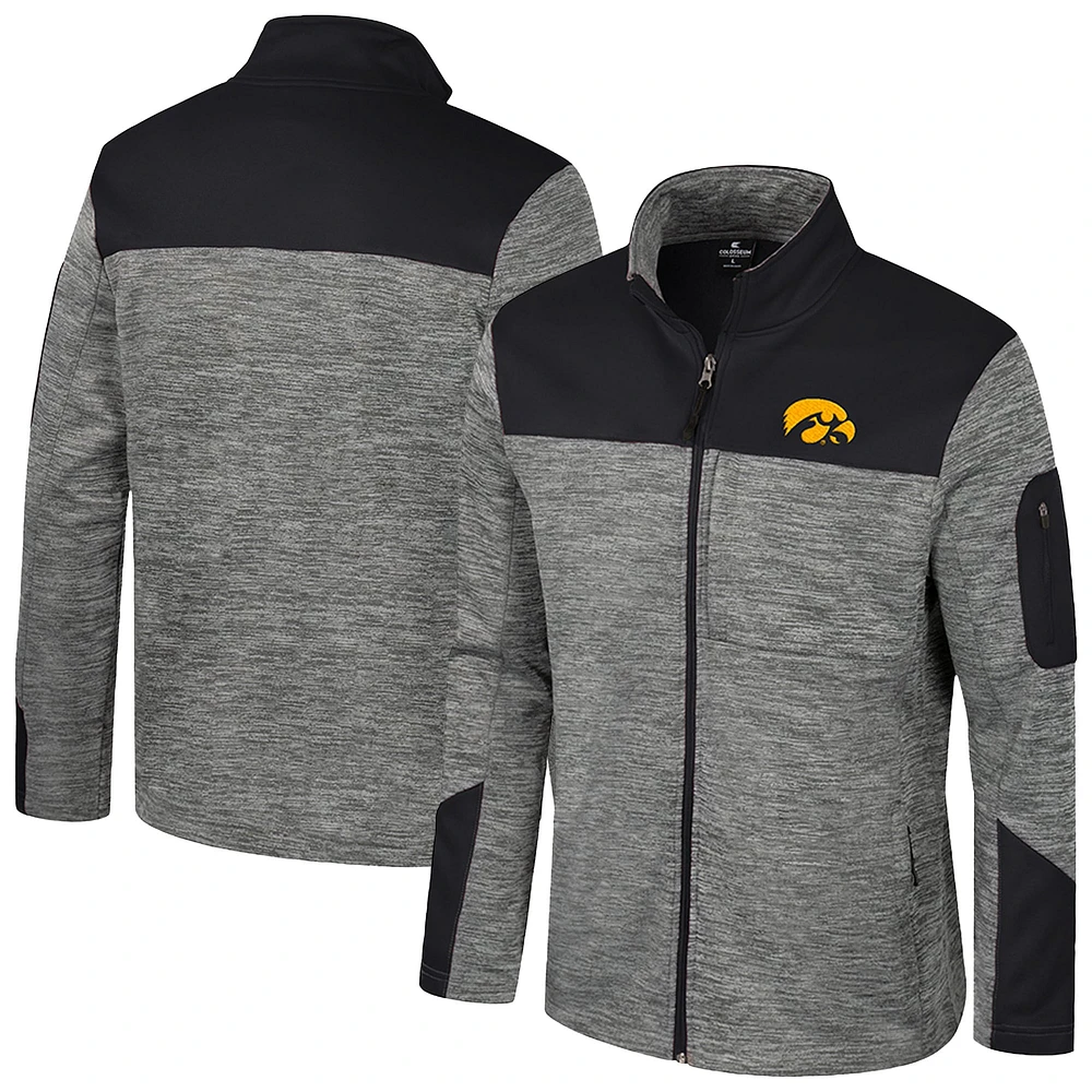 Veste zippée intégrale pour homme Iowa Hawkeyes Colosseum gris/noir