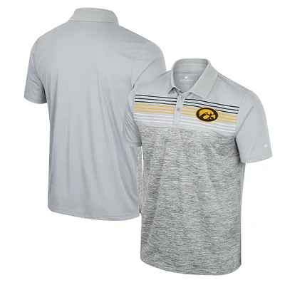 Men's Colosseum Gray Iowa Hawkeyes Cybernetic Polo