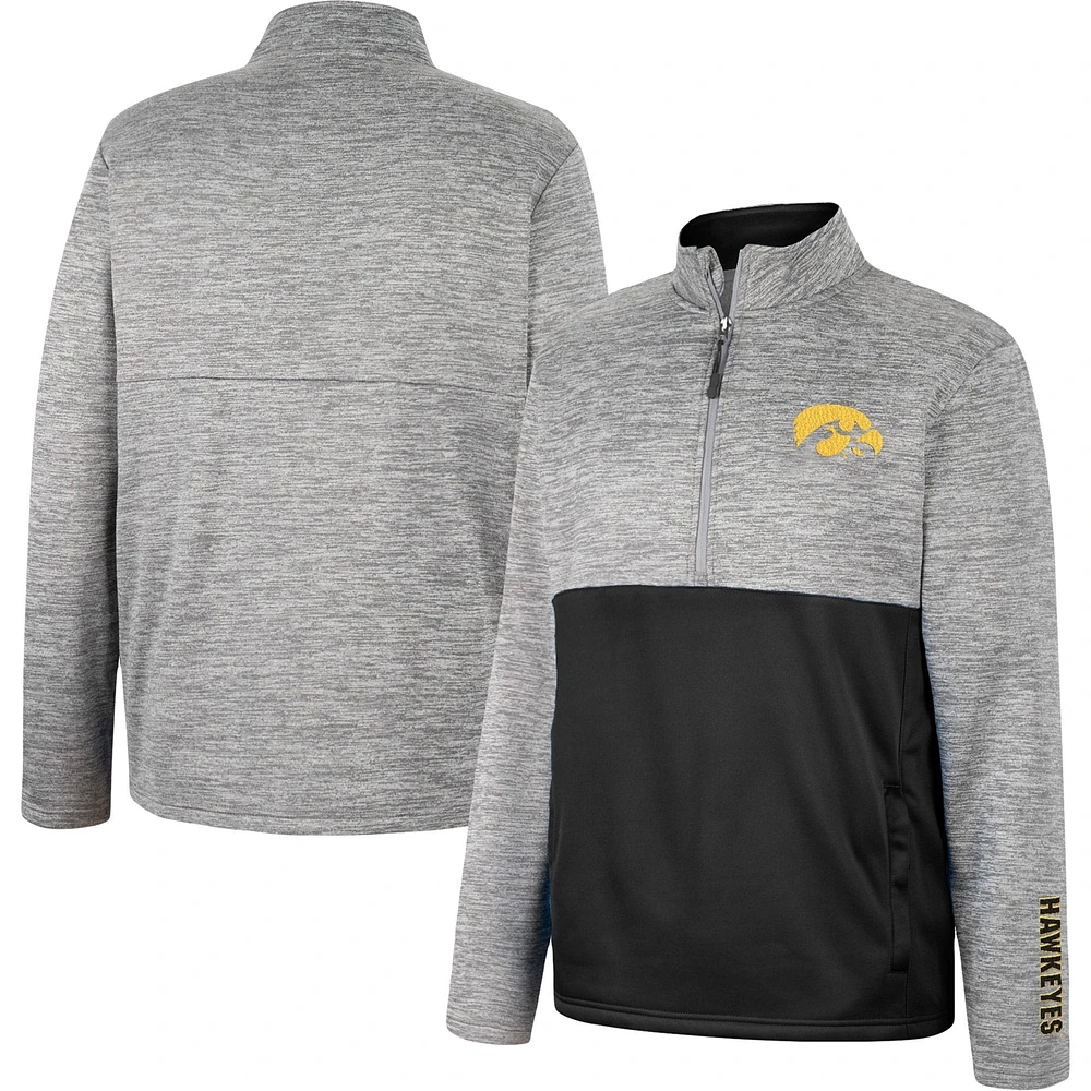 Men's Colosseum Gray Iowa Hawkeyes John Half-Zip Jacket