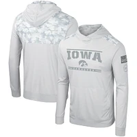 Men's Colosseum Gray Iowa Hawkeyes OHT Military Appreciation Long Sleeve Hoodie T-Shirt