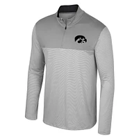 Men's Colosseum Gray Iowa Hawkeyes Tuck Quarter-Zip Top