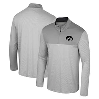 Haut à quart de zip Tuck Iowa Hawkeyes gris Colosseum pour hommes