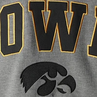 Men's Colosseum Heather Gray Iowa Hawkeyes Arch & Logo Crew Neck Sweatshirt
