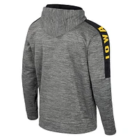 Men's Colosseum Heather Gray Iowa Hawkeyes Dozer Pullover Hoodie