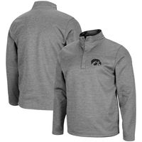 Men's Colosseum Heathered Charcoal Iowa Hawkeyes Roman Pullover Jacket