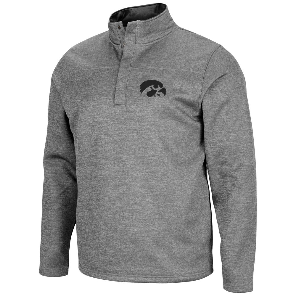 Men's Colosseum Heathered Charcoal Iowa Hawkeyes Roman Pullover Jacket