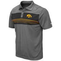 Men's Colosseum Heathered Charcoal Iowa Hawkeyes Smithers Polo