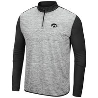 Men's Colosseum Heathered Gray/Black Iowa Hawkeyes Prospect Quarter-Zip Jacket