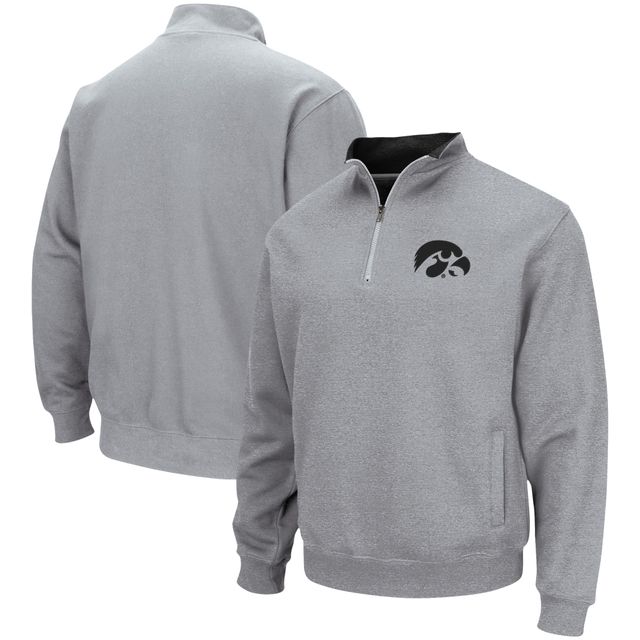 Veste Colosseum Heathered Grey pour homme Iowa Hawkeyes Tortugas Team Logo Quarter-Zip