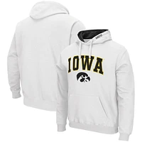 Men's Colosseum White Iowa Hawkeyes Arch & Logo 3.0 Pullover Hoodie