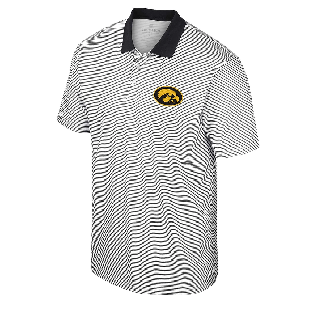 Polo Colosseum Homme Iowa Hawkeyes Blanc Rayé Imprimé