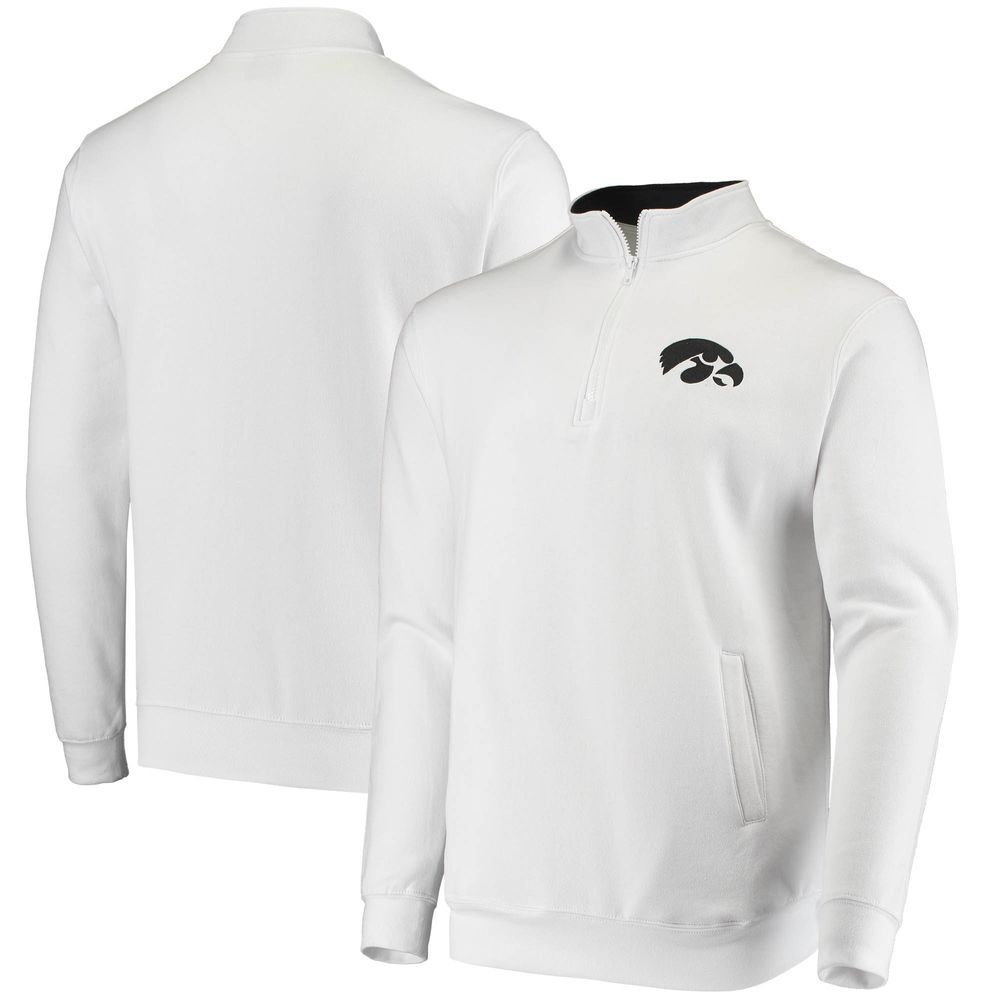 Men's Colosseum White Iowa Hawkeyes Tortugas Logo Quarter-Zip Jacket