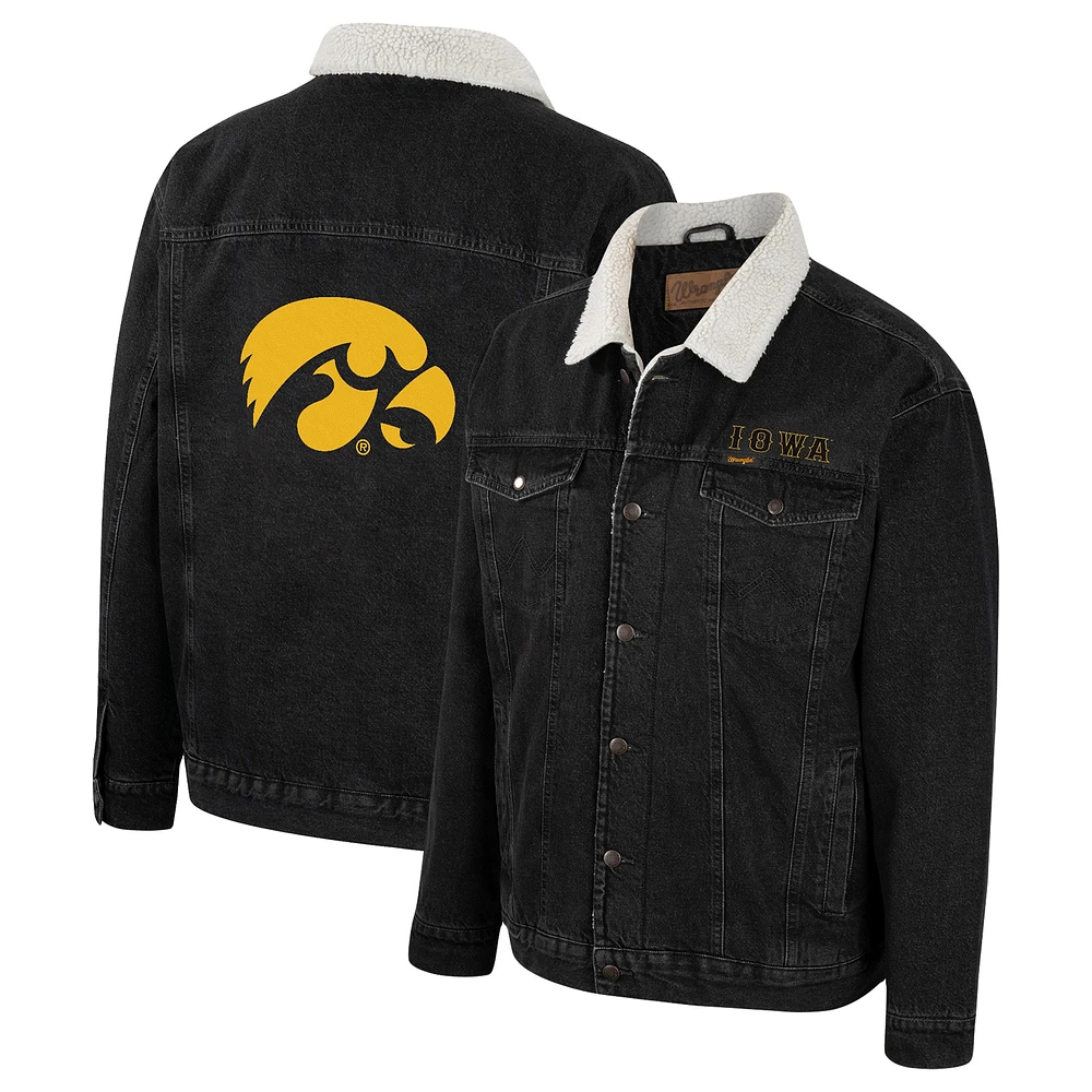 Men's Colosseum x Wrangler Charcoal Iowa Hawkeyes Western Button-Up Denim Jacket