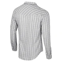 Men's Colosseum x Wrangler White Iowa Hawkeyes Plaid Window Pane Long Sleeve Full-Snap Shirt