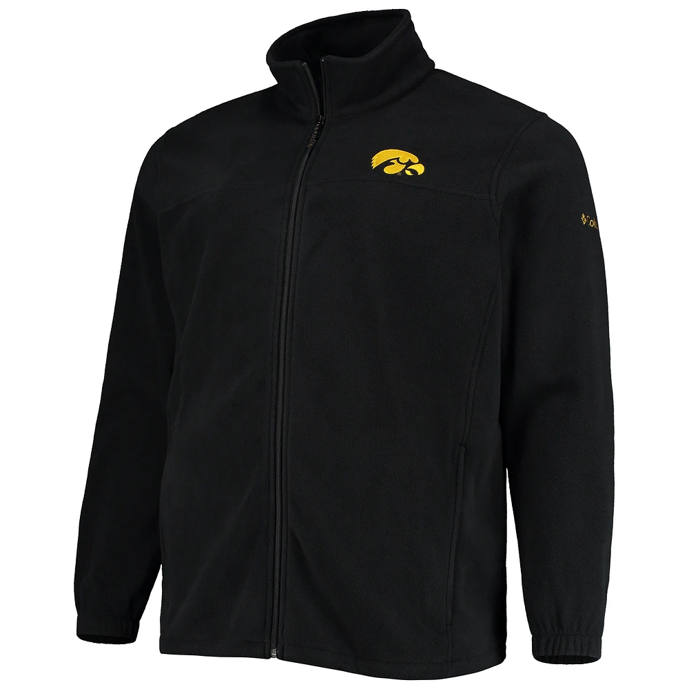 Men's Columbia Black Iowa Hawkeyes Big & Tall Flanker III Fleece Full-Zip Jacket