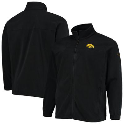 Men's Columbia Black Iowa Hawkeyes Big & Tall Flanker III Fleece Full-Zip Jacket