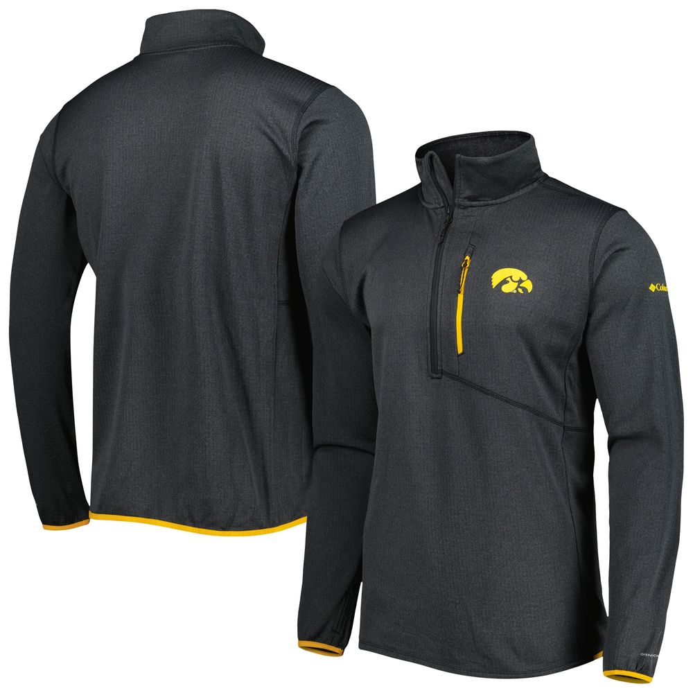 Men's Columbia Black Iowa Hawkeyes Park View Omni-Wick Half-Zip Top