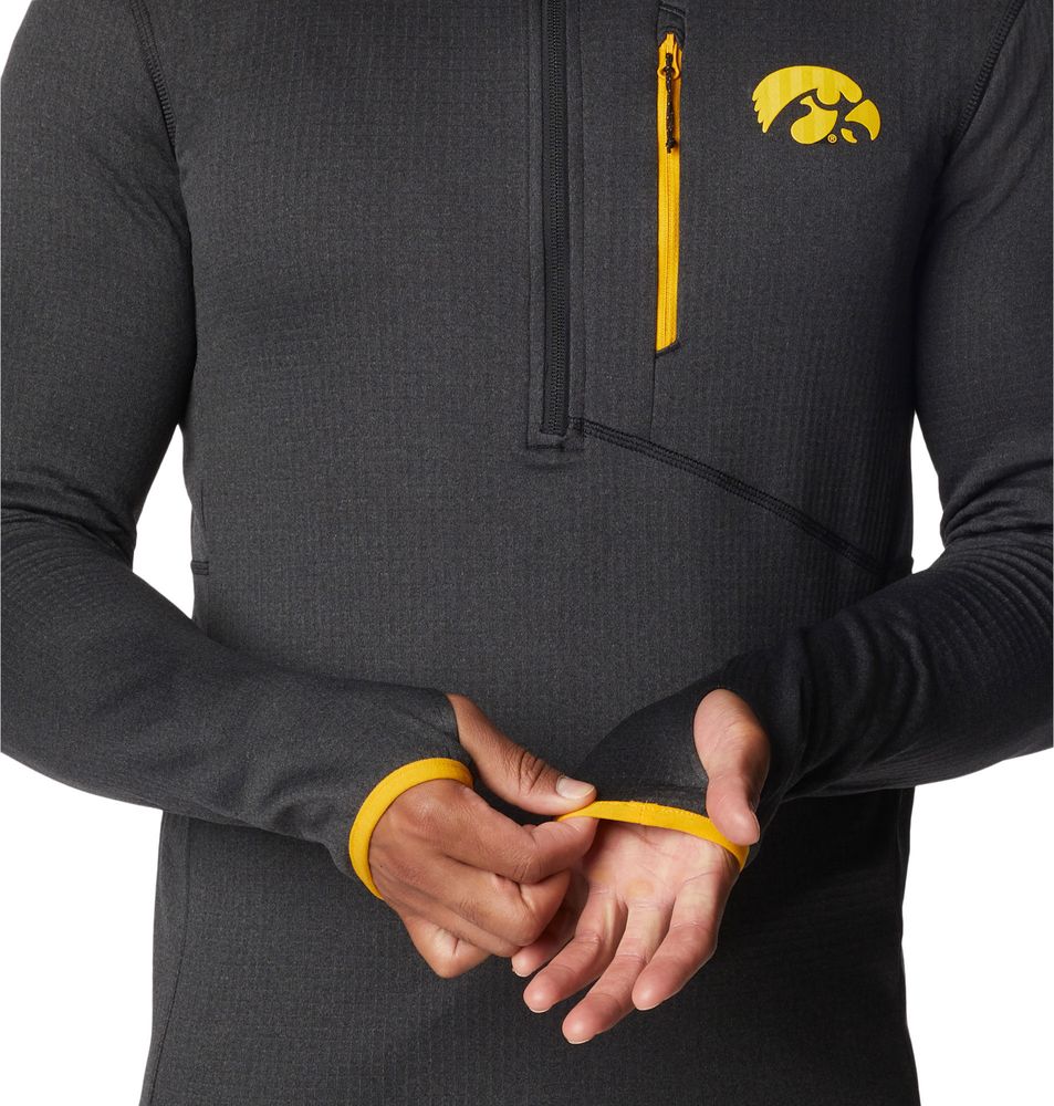 Men's Columbia Black Iowa Hawkeyes Park View Omni-Wick Half-Zip Top