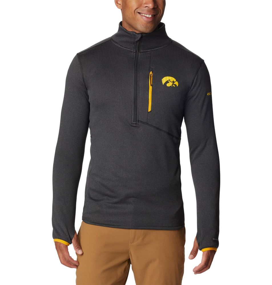 Men's Columbia Black Iowa Hawkeyes Park View Omni-Wick Half-Zip Top