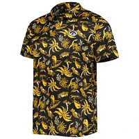 Men's Columbia Black Iowa Hawkeyes Super Terminal Tackle Omni-Shade Polo