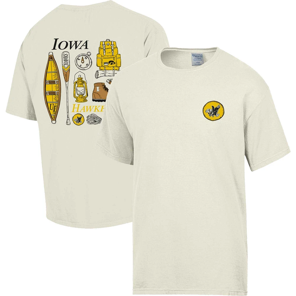 Crème lavante confortable pour hommes Iowa Hawkeyes Camping Trip T-shirt