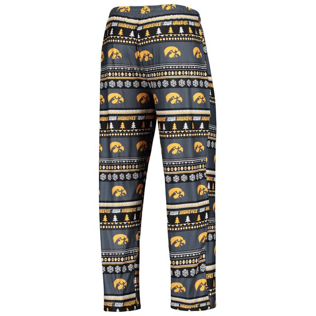 Concepts Sport Iowa Hawkeyes Ugly Sweater T-shirt et pantalon à manches longues pour homme Noir