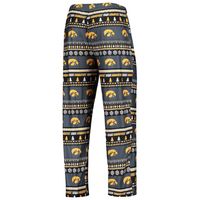 Men's Concepts Sport Black Iowa Hawkeyes Ugly Sweater Long Sleeve T-Shirt and Pants Sleep Set