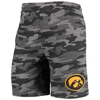 Men's Concepts Sport Charcoal/Gray Iowa Hawkeyes Camo Backup Terry Jam Lounge Shorts