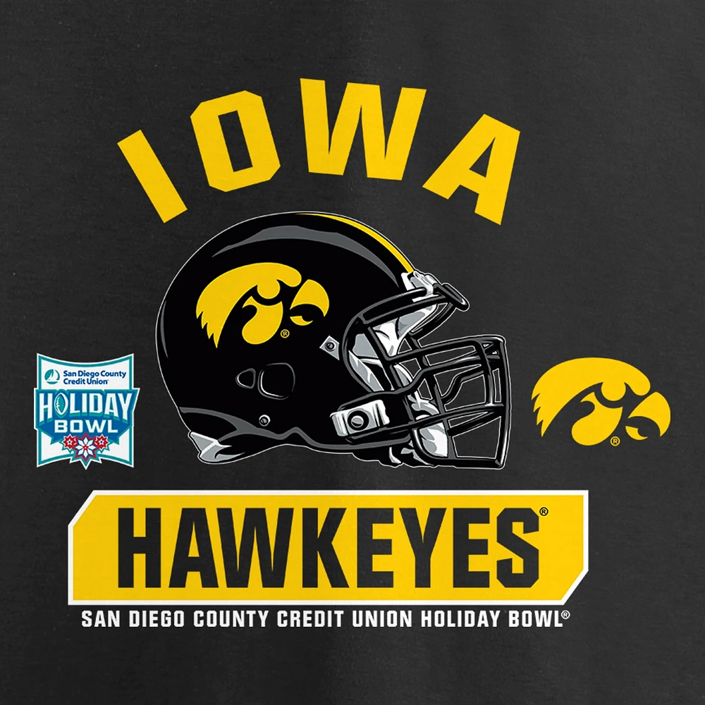 T-shirt noir Fanatics pour hommes Iowa Hawkeyes 2019 Holiday Bowl Bound Spike