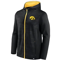 Men's Fanatics Black Iowa Hawkeyes Ball Carrier Full-Zip Hoodie