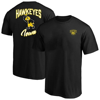 T-shirt Fanatics pour hommes, noir, Iowa Hawkeyes, taille grande et grande, 2-Hit