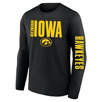 T-shirt à manches longues Fanatics Black Iowa Hawkeyes pour hommes, grande taille