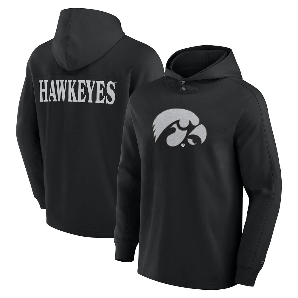 Sweat à capuche tri-blend Blaze des Iowa Hawkeyes pour hommes Fanatics Black