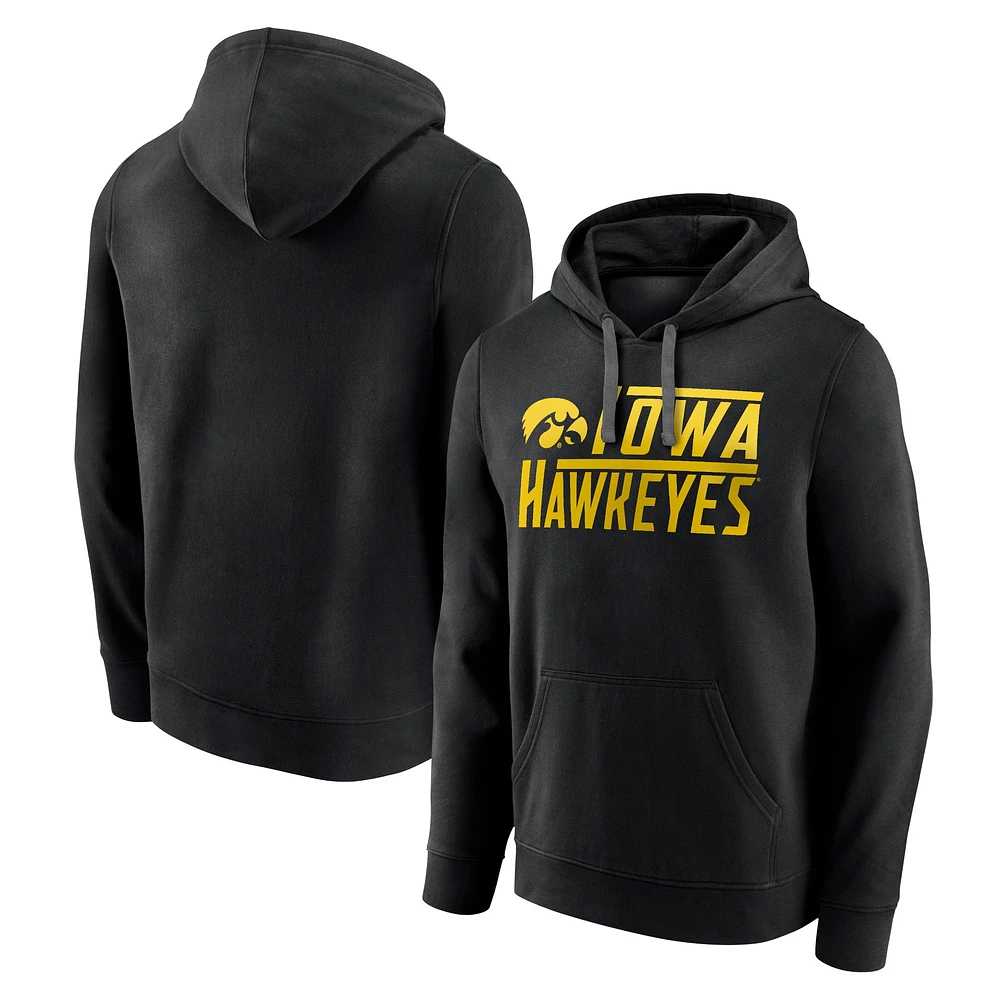 Sweat à capuche Iowa Hawkeyes Favorite Longshot de marque Fanatics pour homme noir