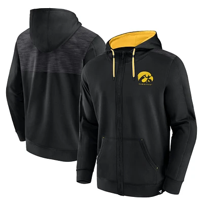 Sweat à capuche entièrement zippé Fanatics pour hommes, noir, Iowa Hawkeyes Power Index