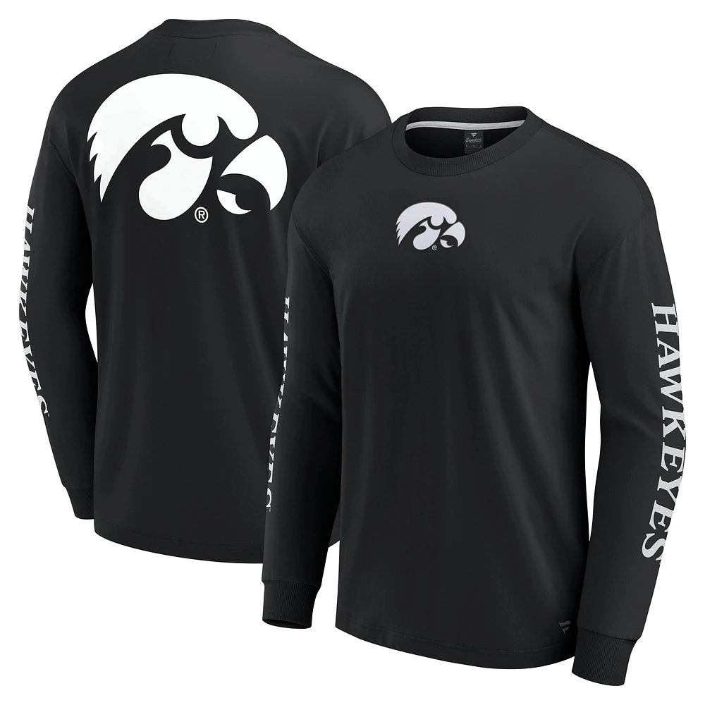 Men's Fanatics Black Iowa Hawkeyes Strive Long Sleeve T-Shirt