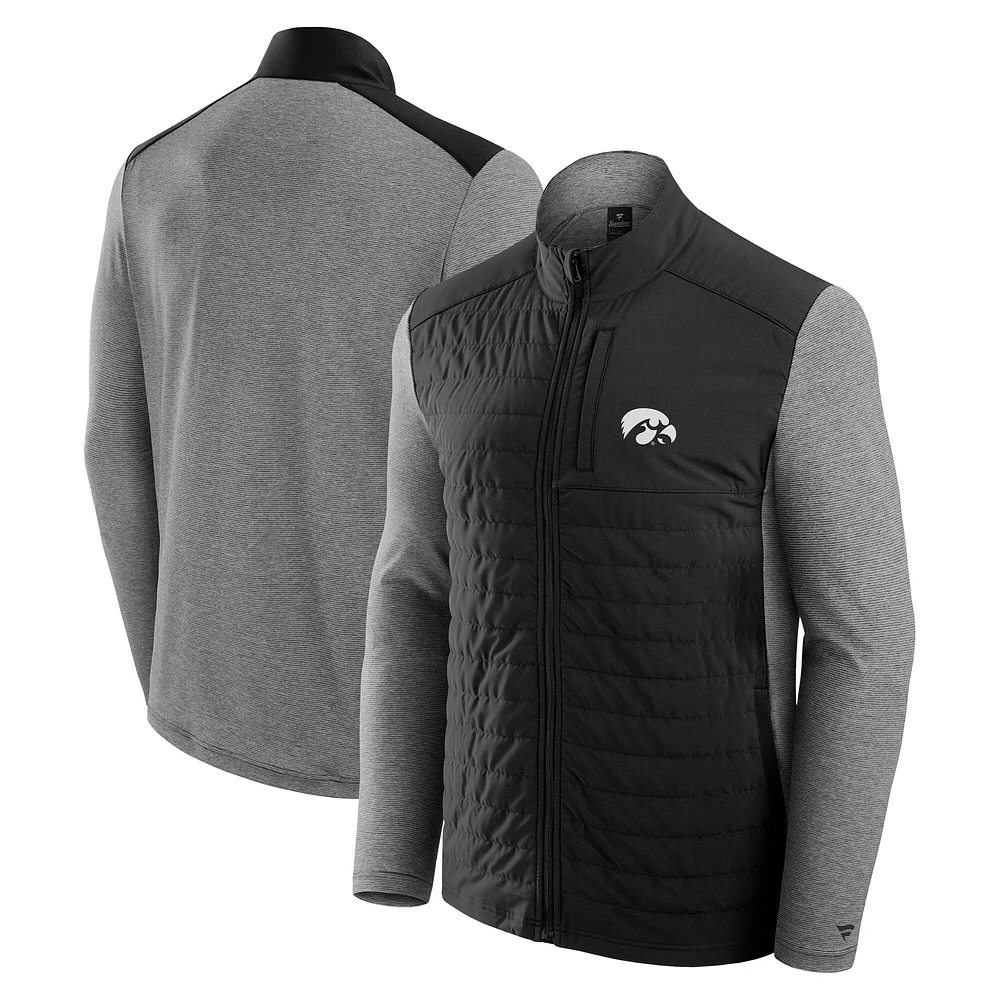 Men's Fanatics Black Iowa Hawkeyes Tonal Primary Logo Full-Zip Jacket