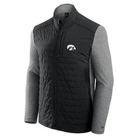 Veste zippée complète avec logo principal ton sur Fanatics Black Iowa Hawkeyes pour homme