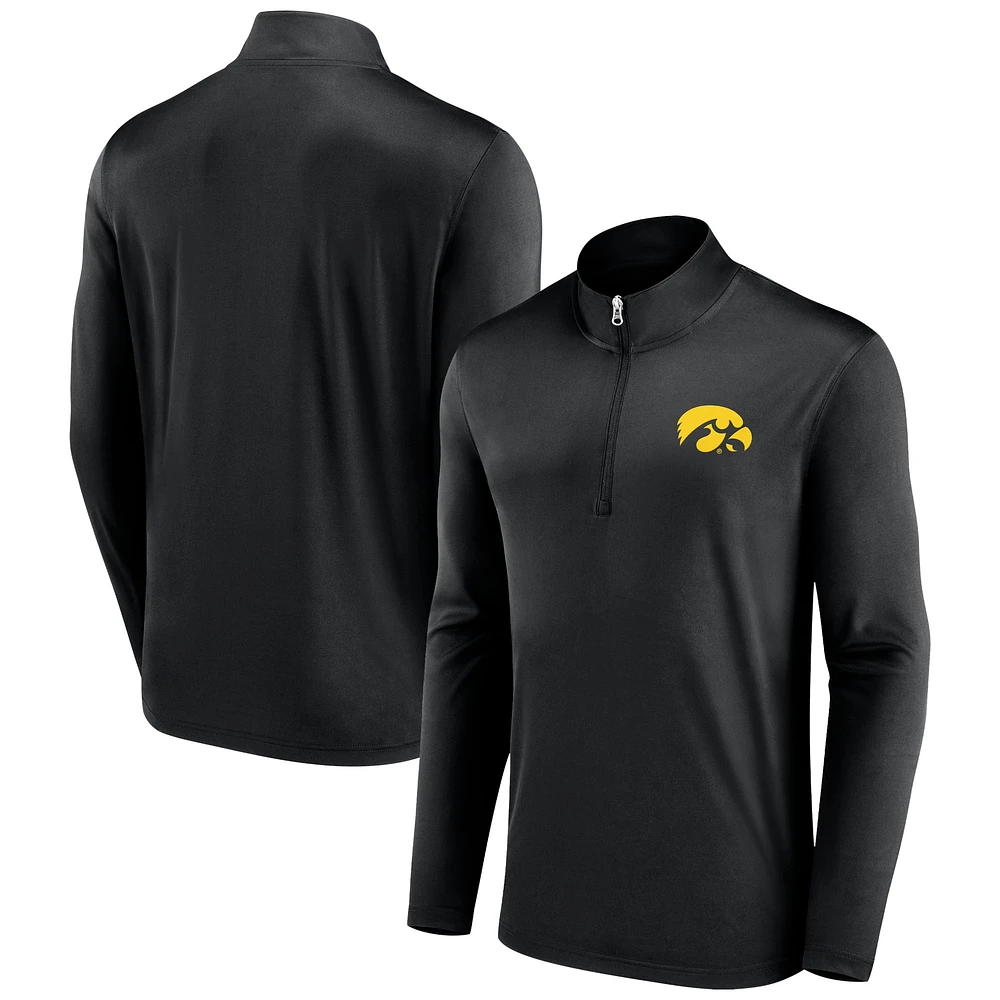 Men's Fanatics Black Iowa Hawkeyes Underdog Mindset Quarter-Zip Top