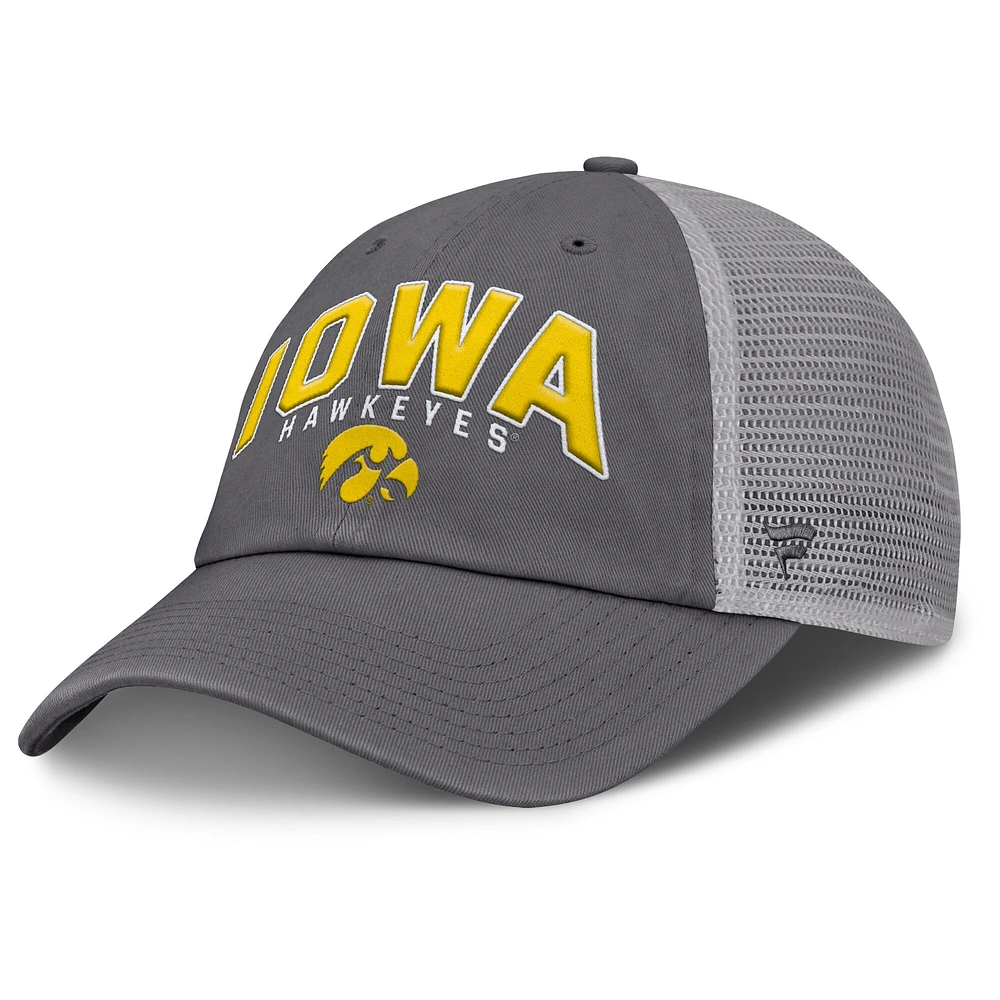 Men's Fanatics Charcoal Iowa Hawkeyes Ionic Trucker Adjustable Hat