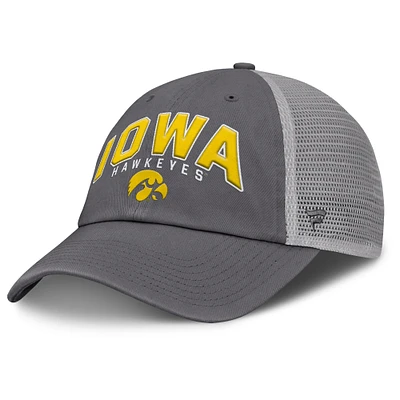 Men's Fanatics Charcoal Iowa Hawkeyes Ionic Trucker Adjustable Hat