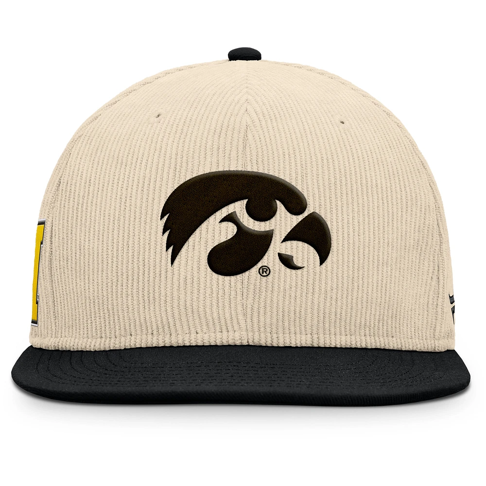 Men's Fanatics Tan Iowa Hawkeyes Catcher Snapback Hat