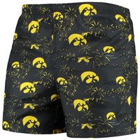 Men's FOCO Black Iowa Hawkeyes Island Palm Swim Trunks