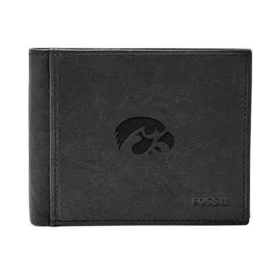 Iowa Hawkeyes Fossil Ingram RFID Flip ID Bi-Fold Wallet - Black