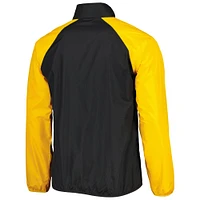 Men's G-III Sports by Carl Banks Black/Gold Iowa Hawkeyes Point Guard Raglan Half-Zip Jacket
